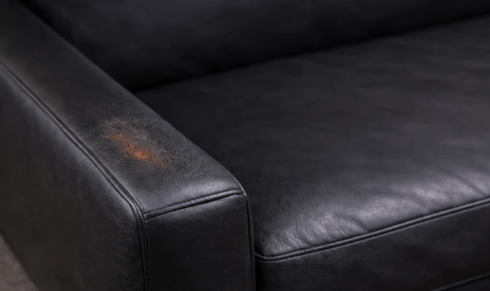 Before Repairing Burn Marks on Leather Furniture in Los Angeles (example 2)