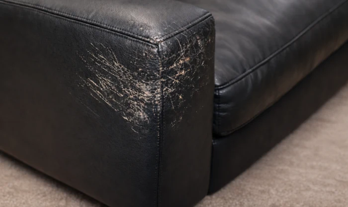Before Repairing Scratches and Scuffs on Leather Furniture In Los Angeles (example 2)